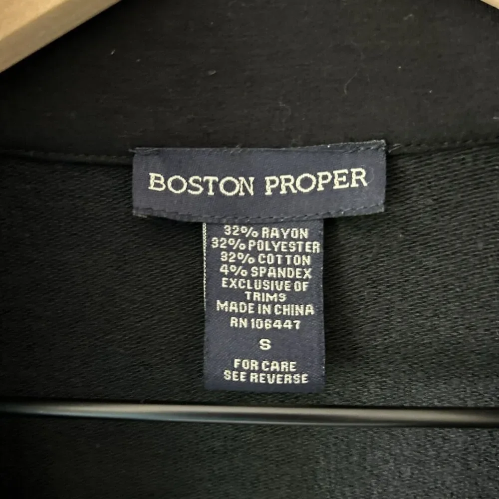 BOSTON PROPER Y2K Bling Hoodie Womens Small Black Fleur De Lis Rhinestone Jacket - Picture 5 of 11